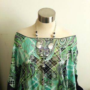 Zenobia Multi-Print Plus Blouse (New)